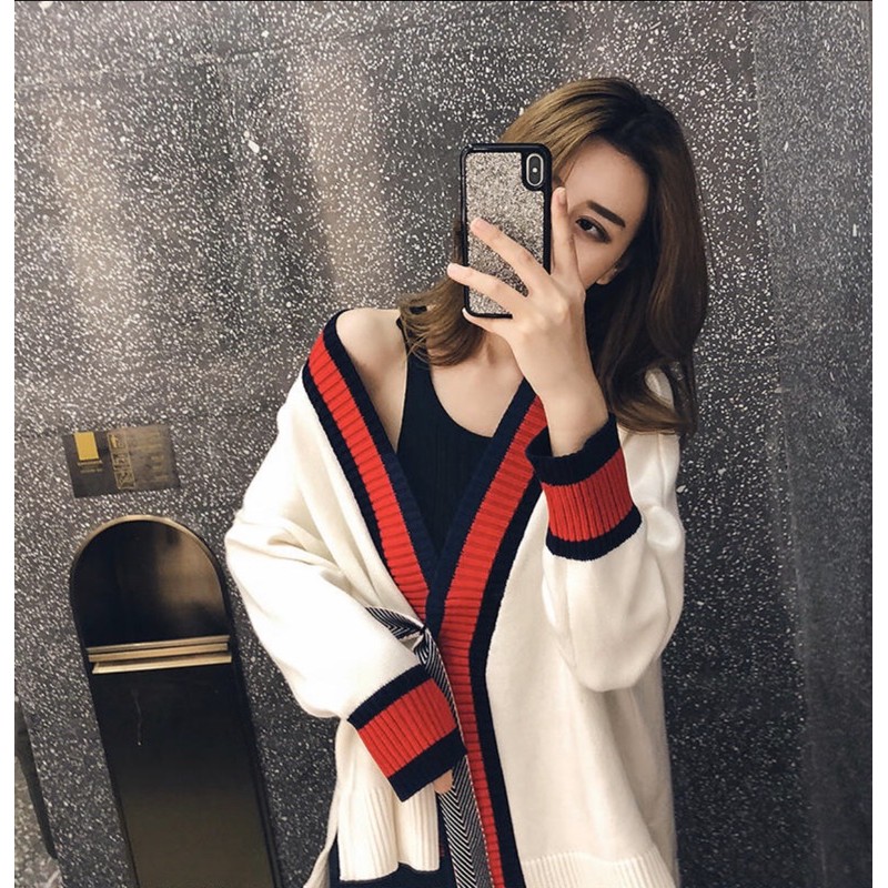 (HÀNG CÓ SẴN) Áo len Cardigan + váy đen len(Hàng Đẹp)