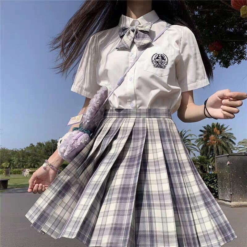 bộ sưu tập Nhật Bản 2021 new short -mẫu áo sơ mi thêu nữ JK phù hợp với sinh đồng phục học lớp đại phong cách dễ th