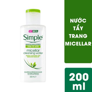 Nước Tẩy Trang Micellar Simple 200ml
