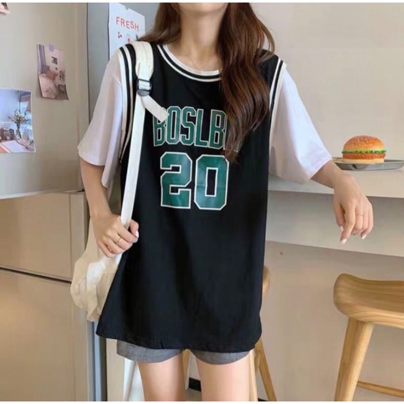 áo thun đen big size thể thao cặp in số 20 size 70-80kg
