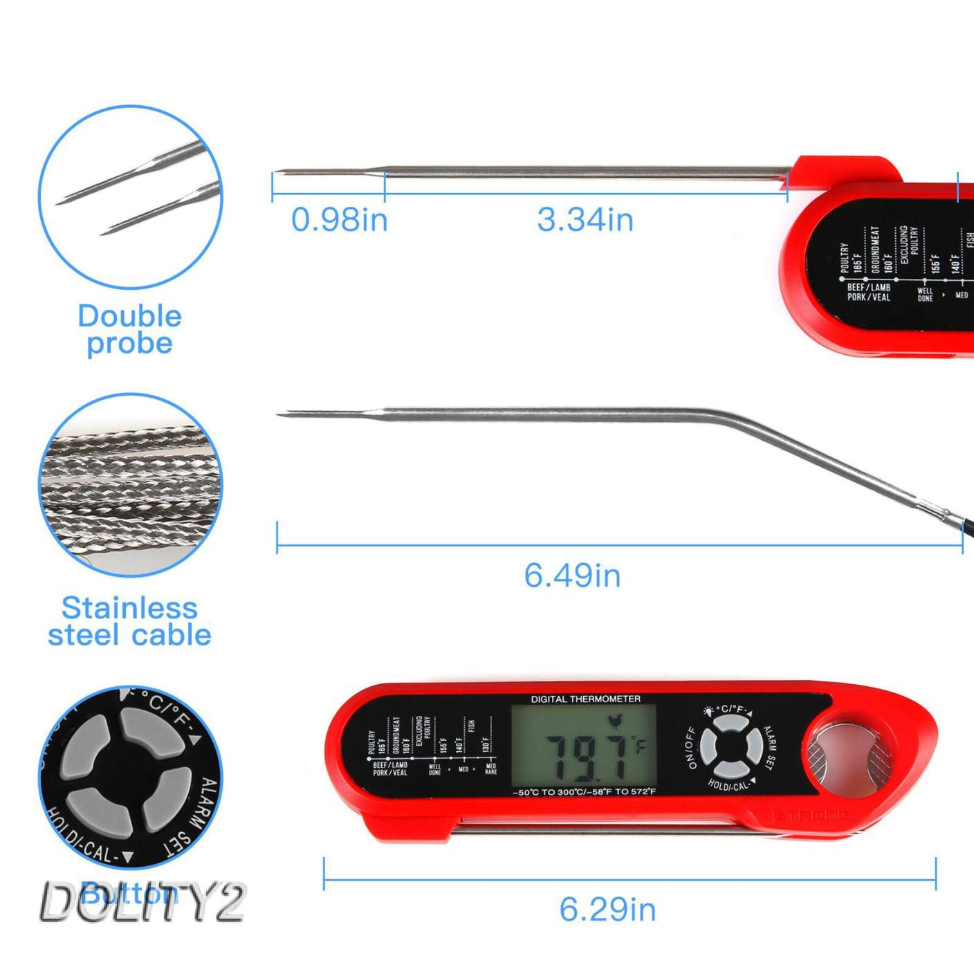 Set 2 Nhiệt Kế Điện Tử Đo Nhiệt Độ Thịt Nướng Độ Chính Xác Cao