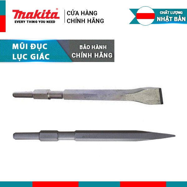 Mũi đục MAKITA lục giác nhọn hoặc dẹt 17/19mm-280/300