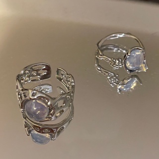 Nhẫn Bạc Đính Đá Opal Đơn Giản Cho Nữ
