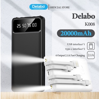 Pin sạc dự phòng Delabo K008 20000mah 10000mah dung lượng lớn có đèn Led tiện dụng dạng đứng