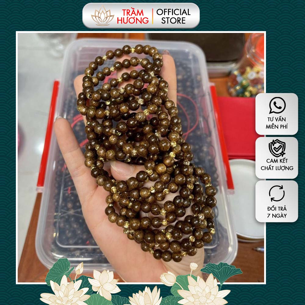Vòng Tay Trầm Hương Nữ - Vòng Tầm Tốc Tự Nhiên, Cao Cấp - Vật Phẩm Phong Thủy VTTH16