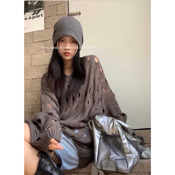 Áo len rách 2 màu