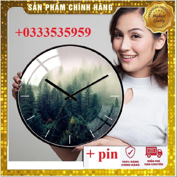 [SALE GIÁ HỦY DIỆT] Đồng hồ treo tường 30cm Rừng Cây cao cấp kim trôi