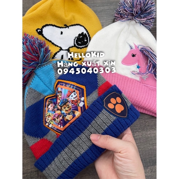 Mũ len chỏm lông hình ngộ nghĩnh cho bé