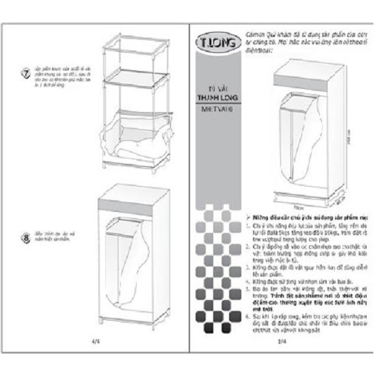 { NÊN DÙNG } Tủ Vải Thanh Long 06 TVAI 06 Kích thước: 75 x 46 x 158 (cm) Lớp vỏ áo bằng vải không dệt bền đẹp dễ sử dụng