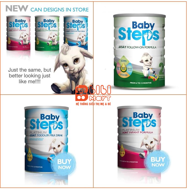 Sữa Dê Công thức Baby Steps Số 2 900g  FREESHIP  giúp bé phát triển thể chất, trí não, tăng cường hệ miễn dịch.