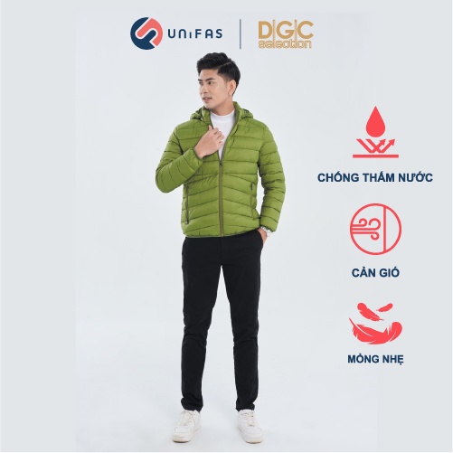 Áo phao Béo nam 3 lớp có mũ siêu nhẹ dáng ôm, chống thấm nước, chống bám bụi DGCs - WAJKBA04M