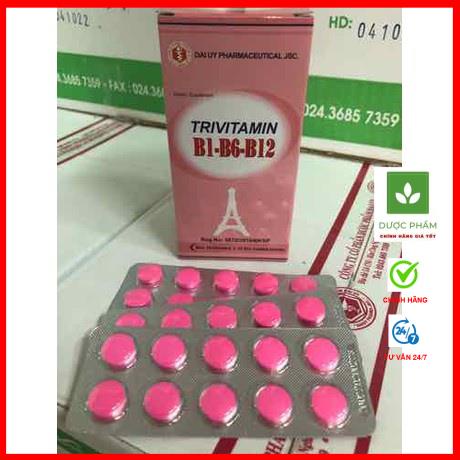 Trivitamin 3B hộp 100 viên nén - Bổ sung vitamin B1- B6 - B12 mẫu mới 2022 V28