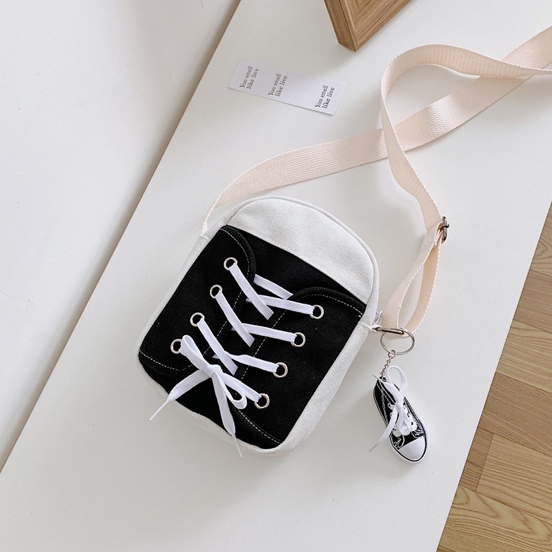Túi Đeo Chéo Nữ Hình Giày Sneaker Phối Da Mềm Êm Phong Cách Hàn Quốc Siêu Đẹp