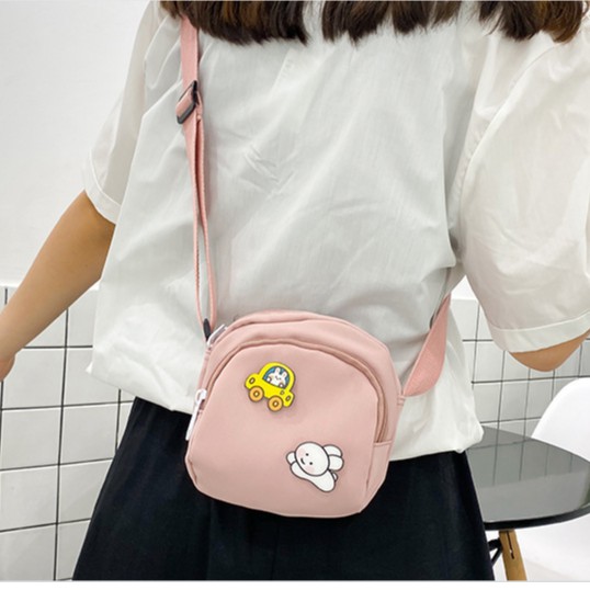 Túi Tote Đeo Chéo Vải Bố Tặng Kèm Sticker Trơn Chống Nước Size 15Cm LATIPI