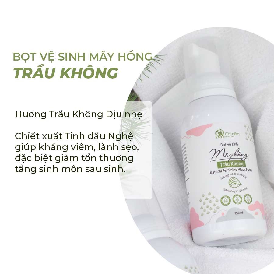 Bọt vệ sinh phụ nữ Mây Hồng Cỏ Mềm an toàn cho mẹ bầu