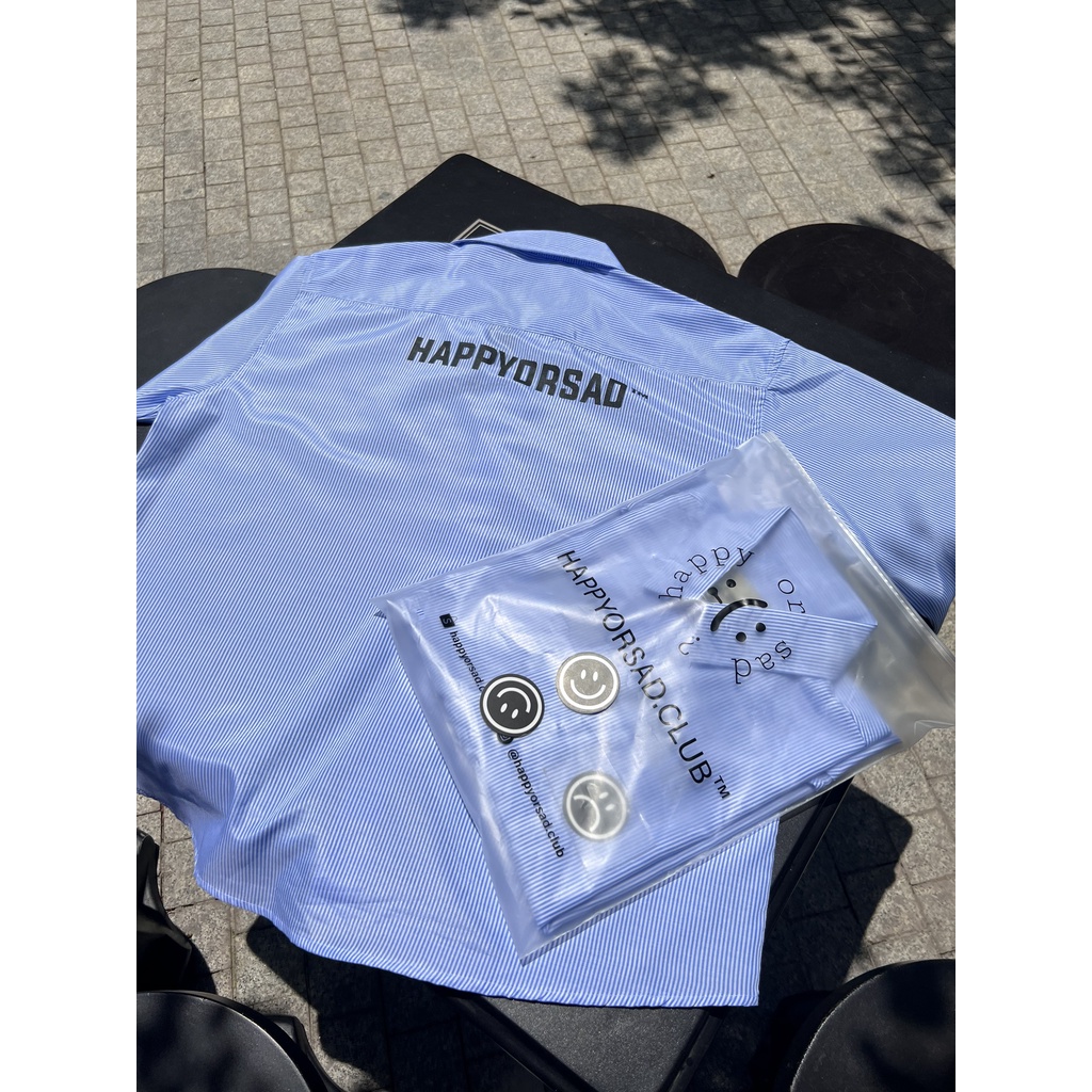 Sơ Mi Kẻ Xanh HAPPYORSAD SHIRTS ( Line Shirt HOS - Dài Tay )