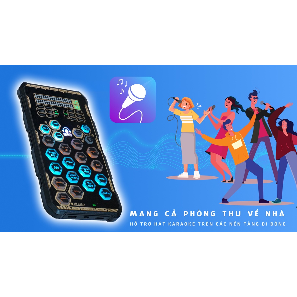 Sound Card K9 Mobile - Chơi game, Thu âm, Livestream, Karaoke online, pk đơn giản chỉ cần thêm tai nghe -Hỗ trợ Autotune