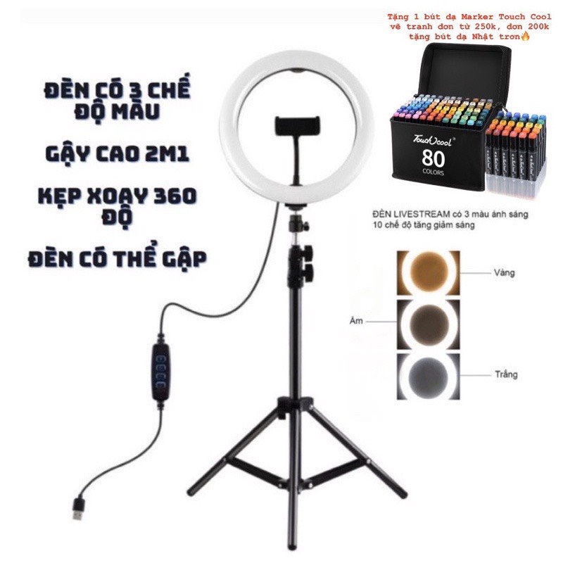 Bộ Đèn Livestream Size 33cm, Đèn Make Up, Phun Xăm - Đèn Live Stream Loại ĐẸP