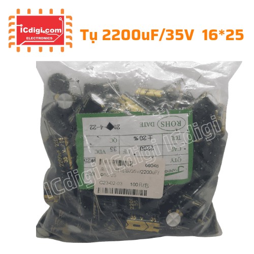 Bộ 10 con Tụ hóa thường 35V 2200uF 16x25mm