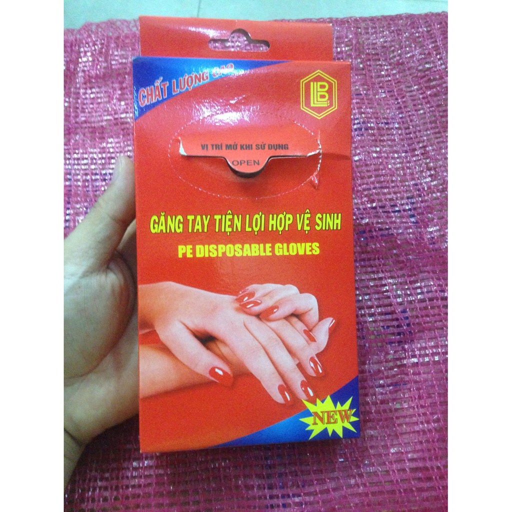 [Tổng Kho Sỉ] Hộp Bao Găng Tay Nilon Tiện Dụng Đỏ TH001 (40~50 Chiếc)