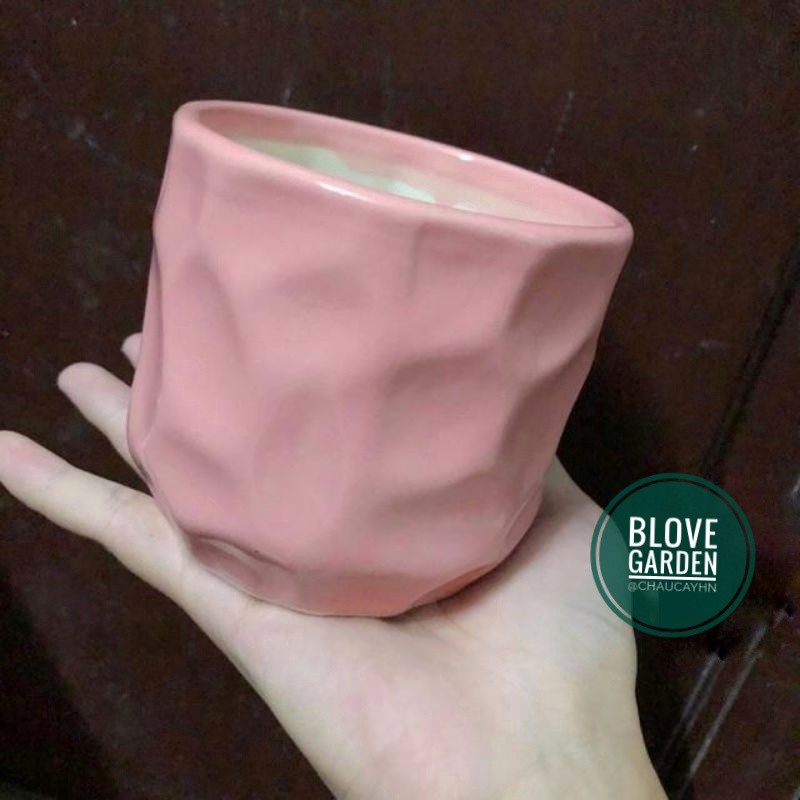 Chậu sứ Bát Tràng Hình mắt na trồng sen đá xương rồng,cây văn phòng, Decor Trang trí nhà cửa cực xinh sắn