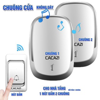 Chuông cửa không dây 1 nút bấm 2 chuông báo cacazi 1 nút 2 chuông 36 giai điệu