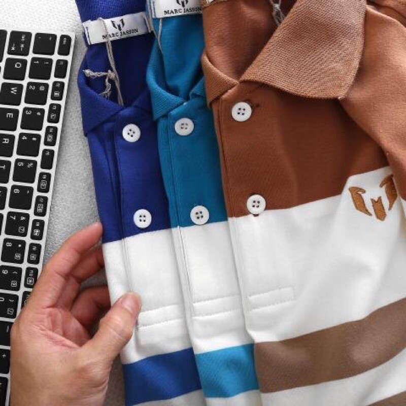 Áo thun nam Havis phối sọc Marc logo thêu cao cấp cực đẹp ASTD098