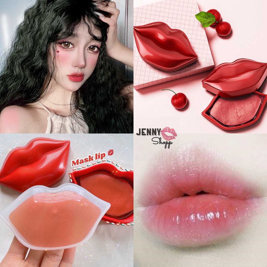 Mặt Nạ Môi Bioaqua Cherry Collagen Moisturizing Essence Lip Film Hộp 20 Miếng