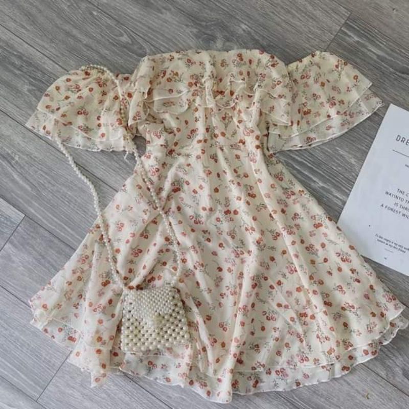 Thanh lý váy hoa trễ vai