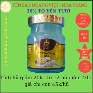 Nước yến sào Khánh Hòa nguyên chất 30% chưng nhân sâm ,yến sào Hoàng Việt,yến hũ chưng sẵn 70ml
