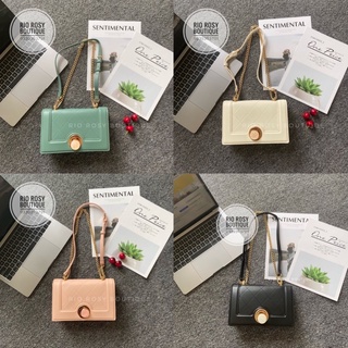 Túi xách nữ pe.dro đeo chéo ngọc khoá xoay size 22cm