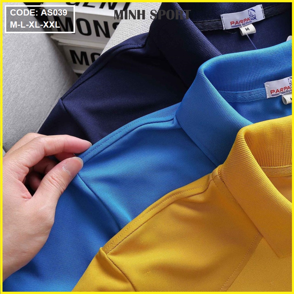 Áo Thun Polo Nam Cổ Bẻ Tay Phối In Sọc Thời Trang, Cao Cấp mã AO.54