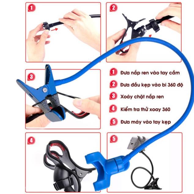Giá đỡ kẹp điện thoại đuôi khỉ điều chỉnh nhiều vị trí thông minh ( tuyển khách sỉ)