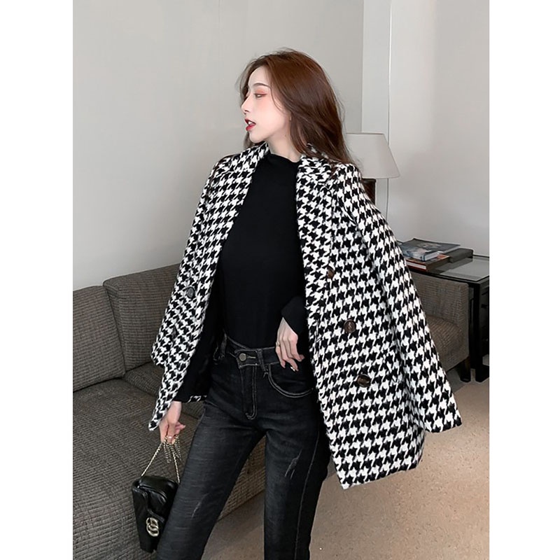 Áo Blazer Dạ Trần Bông Chám 2 Lớp Hàng Quảng Châu M619