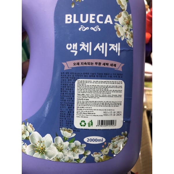 Nước Giặt Blue Hàn Quốc Hương Thảo Mộc Chính Hãng 2000ML