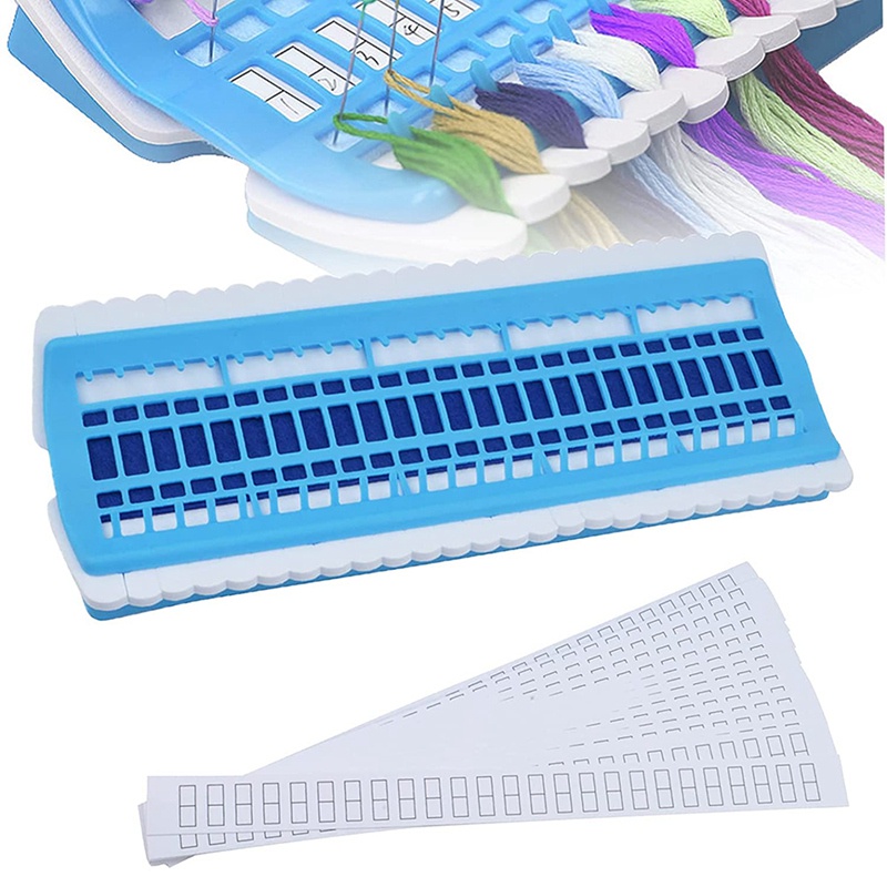 Set 50 vị trí sắp xếp chỉ thêu kèm thẻ giấy 15P màu xanh lam