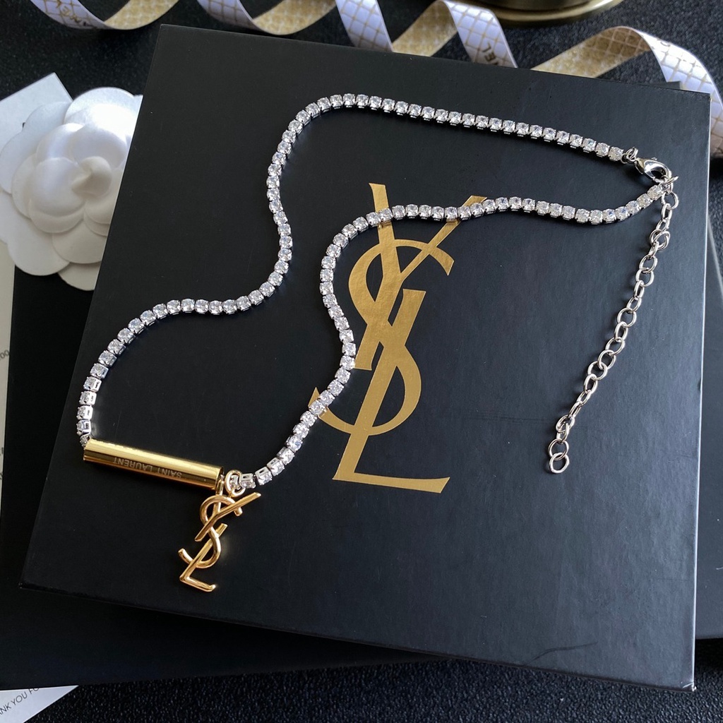 Vòng cổ mặt chữ YSL phong cách Hàn Quốc đơn giản dành cho nữ