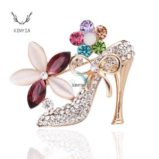 Trâm Cài Áo Hình Giày Cao Gót Đính Đá Pha Lê Cho Nữ Sy1