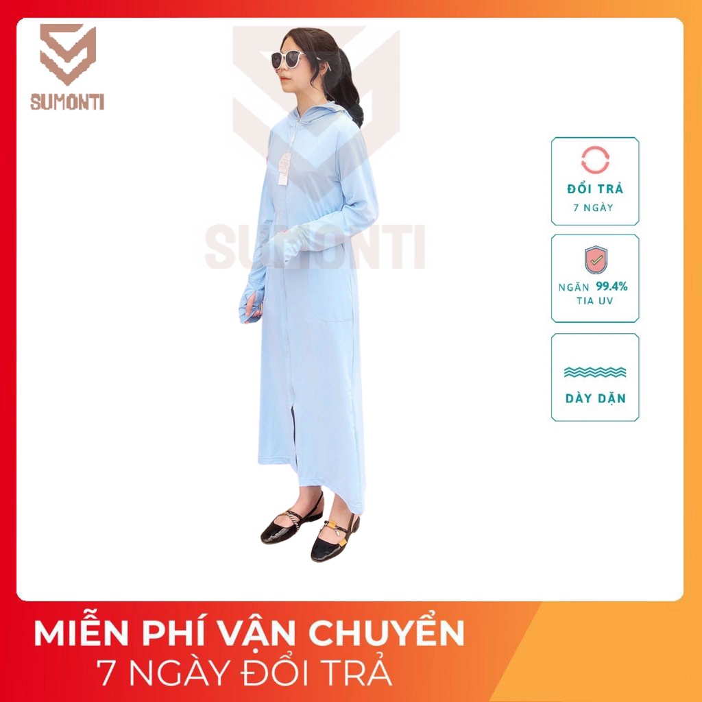 (ảnh thật giá gốc) Áo choàng dài toàn thân chống nắng nữ vải thông hơi thoáng mát