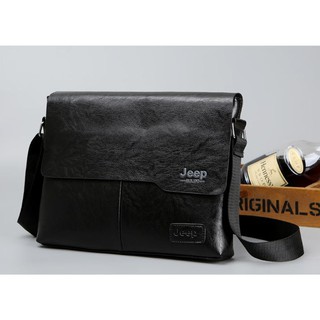 TÚI ĐEO CHÉO NAM JEEP BULUO(nâu đậm, đen) SIZE 32x25x5CM THỜI TRANG CHẤT DA CAO CẤP CHO PHÁI MẠNH ,CHỨA IPAD ,MÀU NÂU, Đ