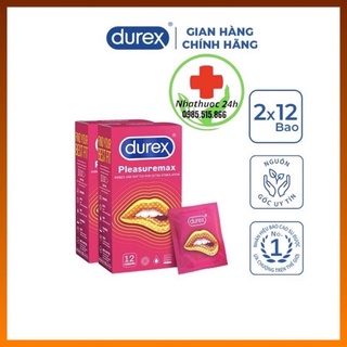 Bộ 2 hộp bao cao su Durex Pleasuremax 12 cái/hộp