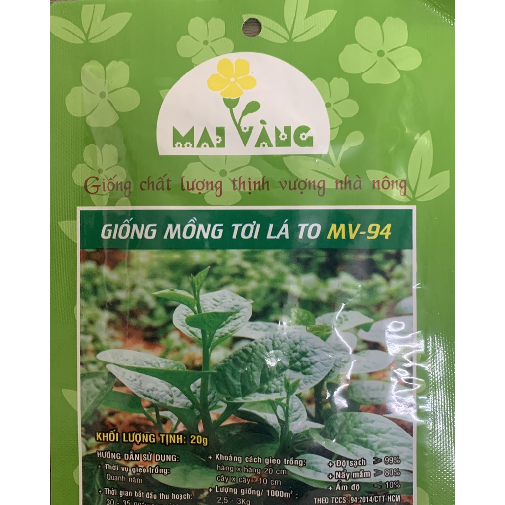 Hạt Giống trồng rau tại nhà: Ngò Gai, Mồng Tơi, Rau Dền 3 Màu, Rau Quế, Rau Tần Ô