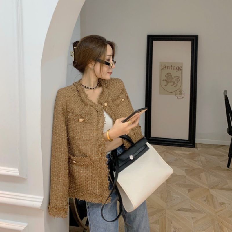 Áo khoác dạ cổ tròn, áo khoác nữ