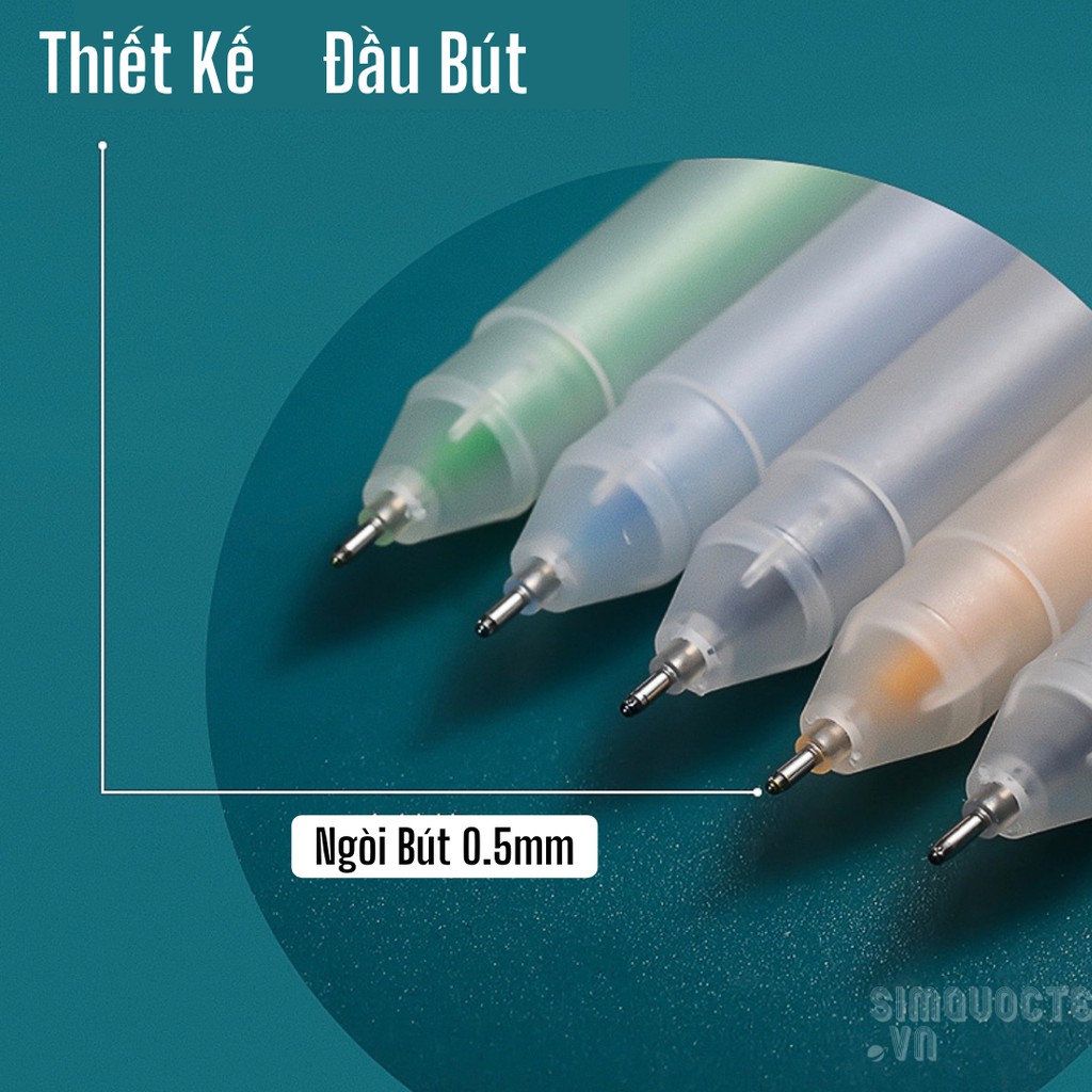 [12 màu] Bút Gel mực nước Nhiều Màu Với Ngòi 0.5mm Tiện Lợi ST342