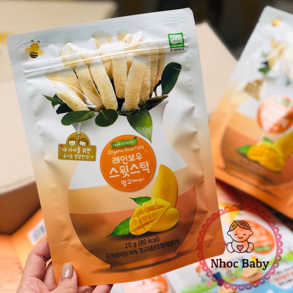 Farm to Baby | Bánh gạo lứt hữu cơ dạng que cho bé 6m+ túi zip 20g