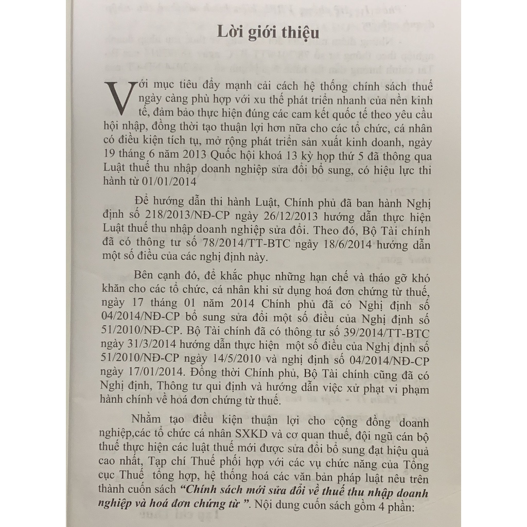Sách - Chính Sách Mới Sửa Đổi ( Về Thuế Thu Nhập Doanh Nghiệp Và Hóa Đơn Chứng Từ )