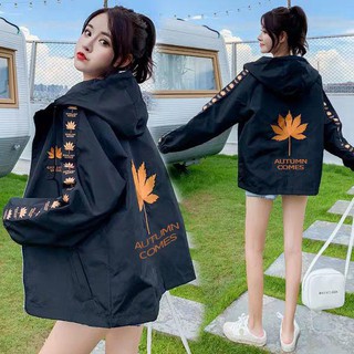 Áo khoác dù nam nữ có mũ, áo khoác dù họa tiết lưng Cờ Canada - KD11