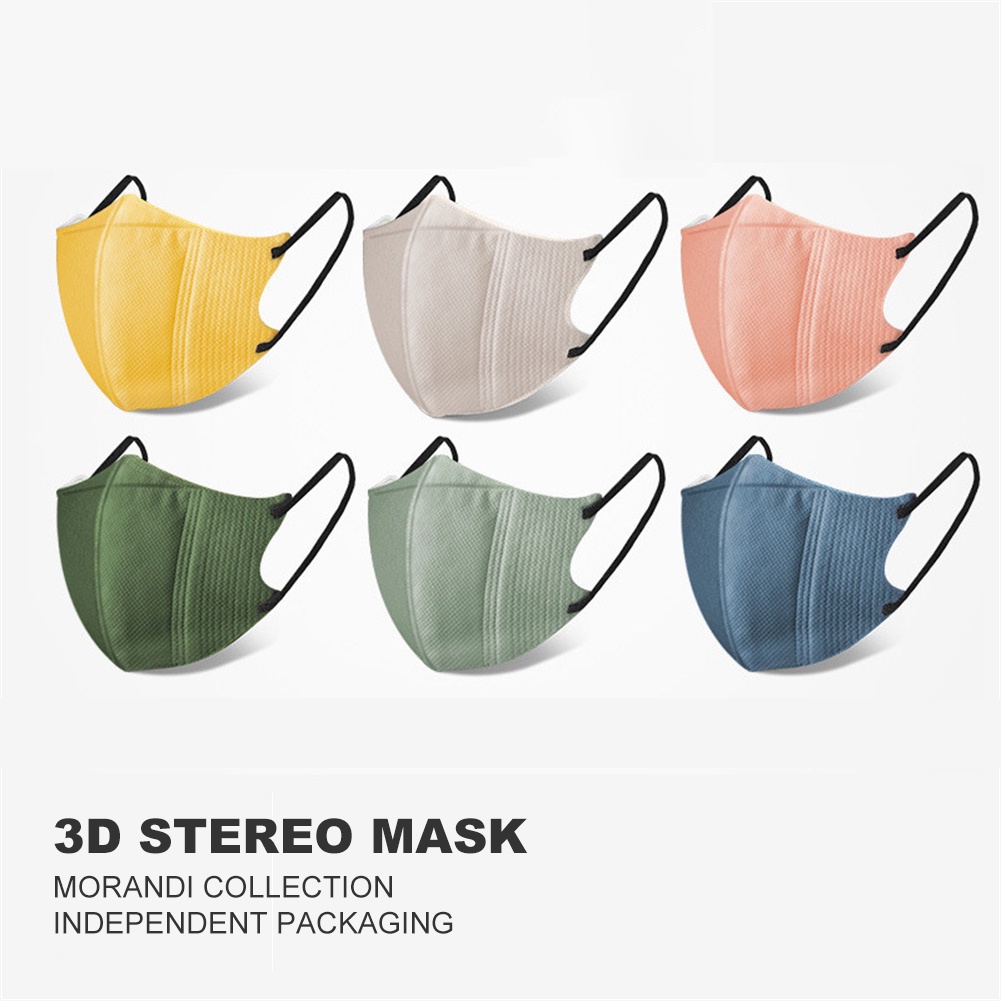 ღ 10pcs Pure Color Disposable Protective Mask 3d 3 Layer Prevention Mask For Adult
