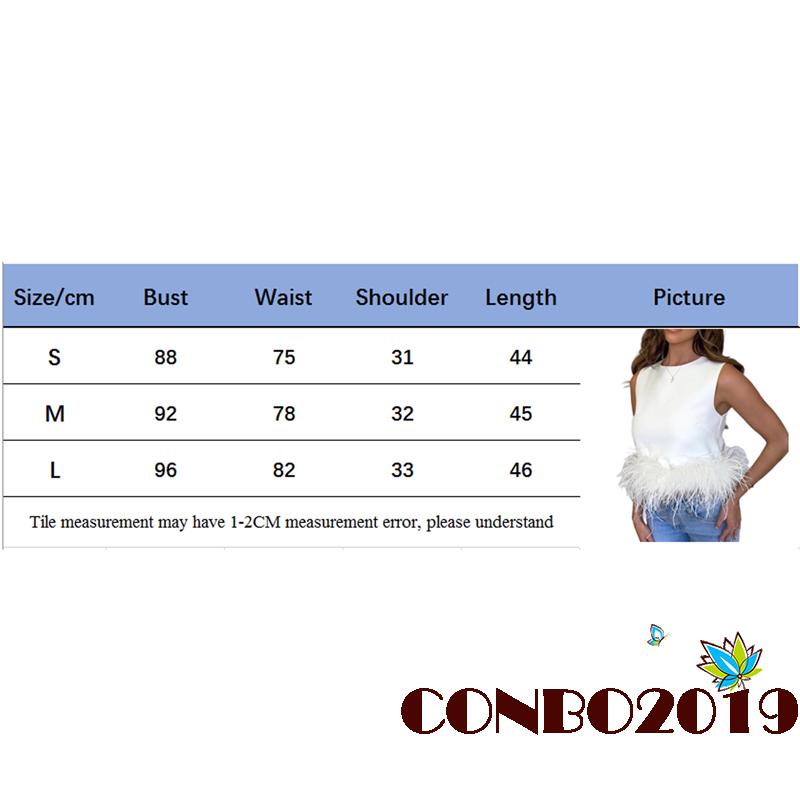 Áo Croptop Hai Dây Mùa Hè Dáng Ôm Viền Lông Vũ Màu Trơn Cho Nữ