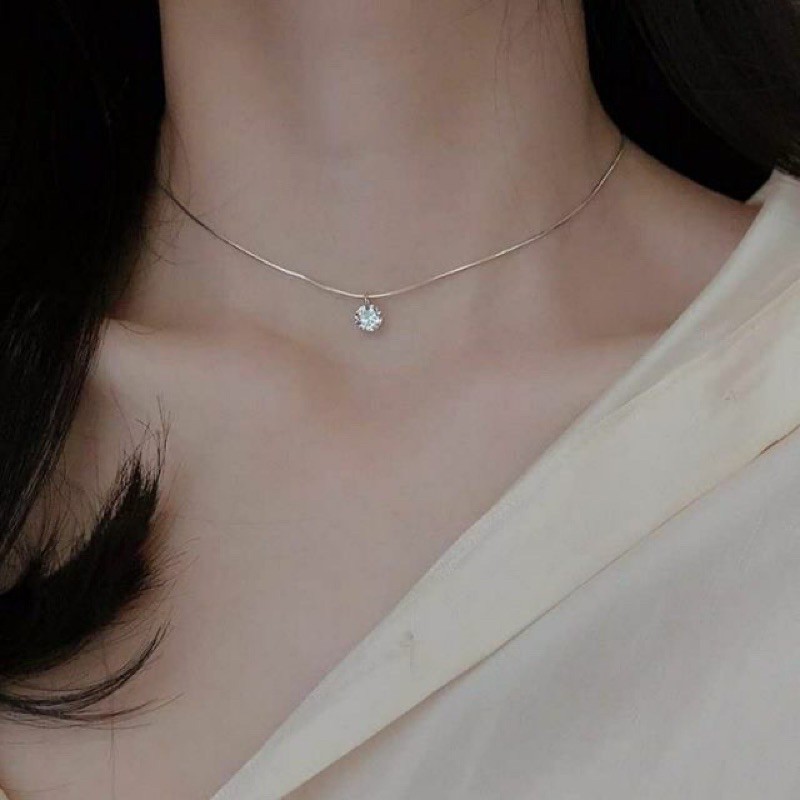 dây chuyền bạc đá cực teen